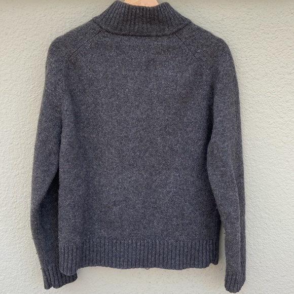 Gap lambs wool zip-up dark grey sweater- Men’s M - Picture 12 of 13